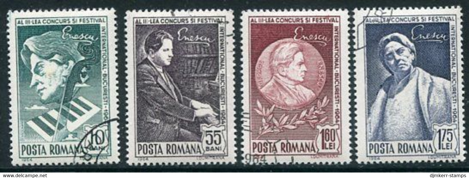 ROMANIA 1964 Enescu Music Competition Used.  Michel 2326-29 - Usati
