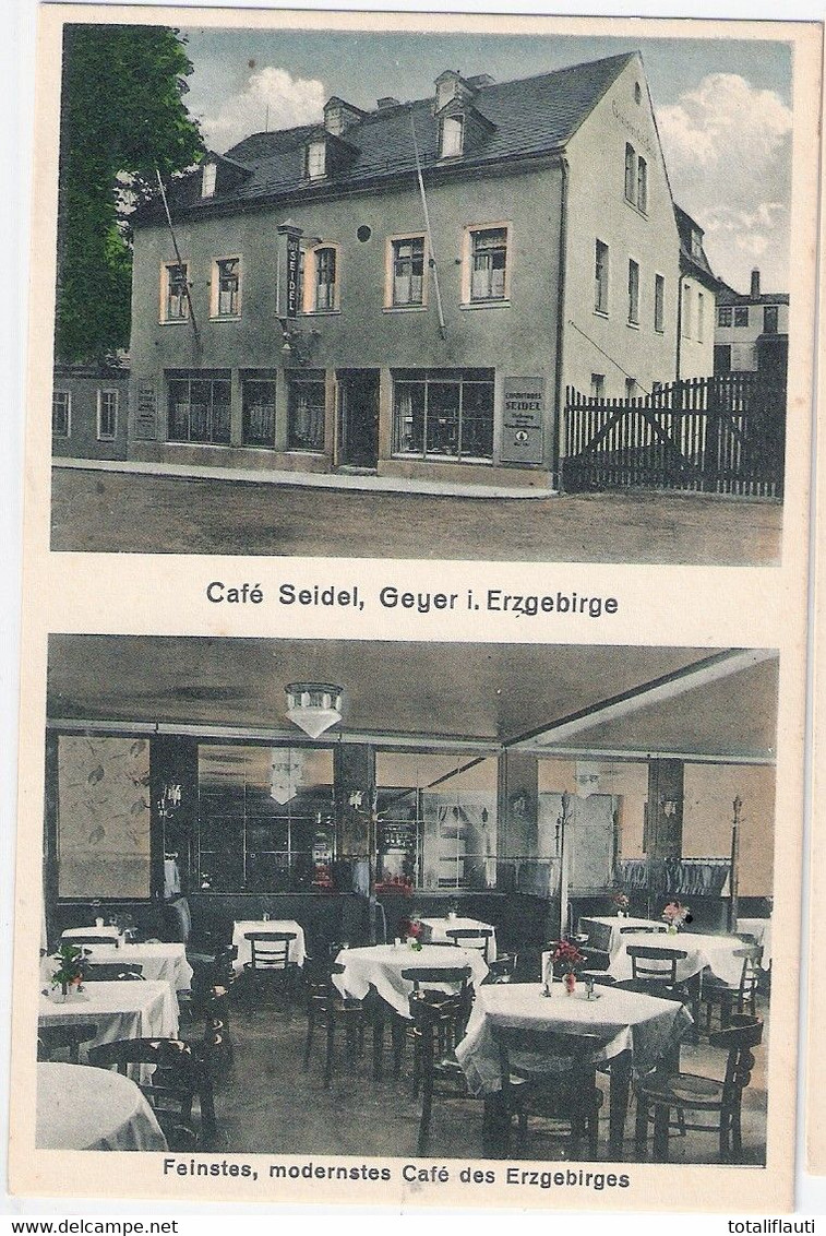 GEYER Erzgebirge Cafe Seidel Conditorei Color Innen + Außen TOP-Erhaltung Ungelaufen - Geyer
