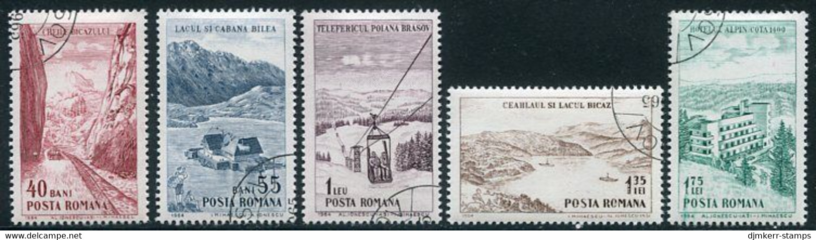 ROMANIA 1964 Tourism  Used.  Michel 2294-98 - Oblitérés