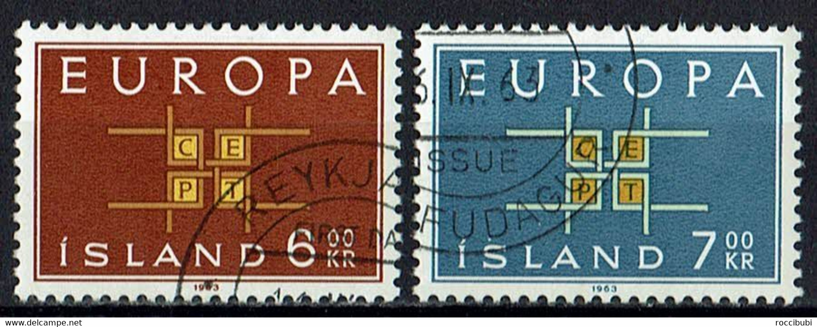 Island 1963 // 373/374 O Europa - Gebraucht