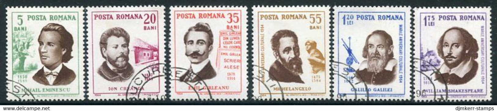 ROMANIA 1964 Personalities  Used.  Michel 2288-93 - Gebraucht