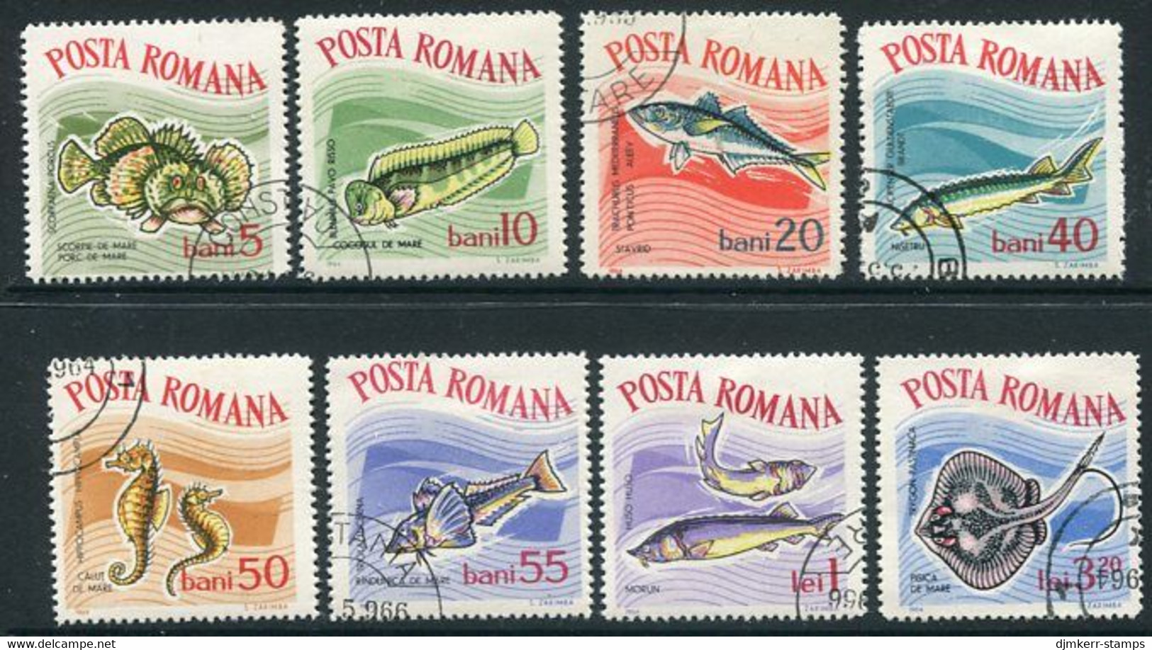 ROMANIA 1964 Marine Fauna  Used.  Michel 2280-87 - Usado