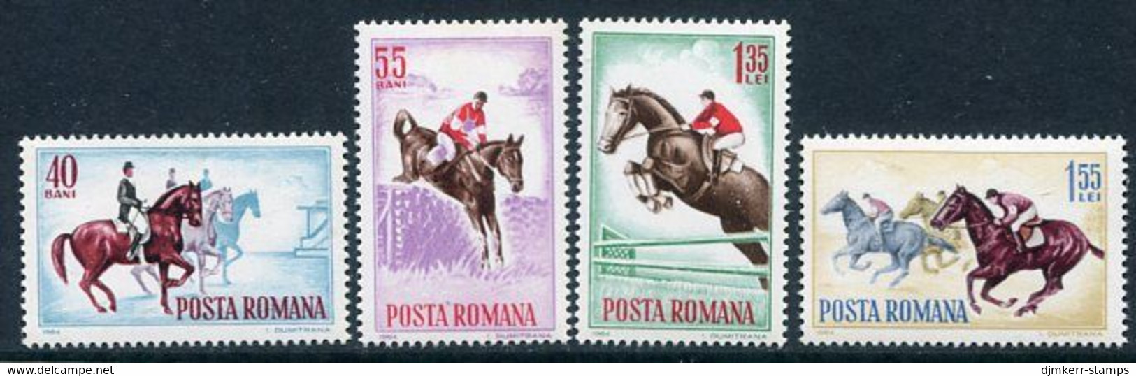 ROMANIA 1964 Equestrian Sports MNH / **.  Michel 2276-79 - Ungebraucht