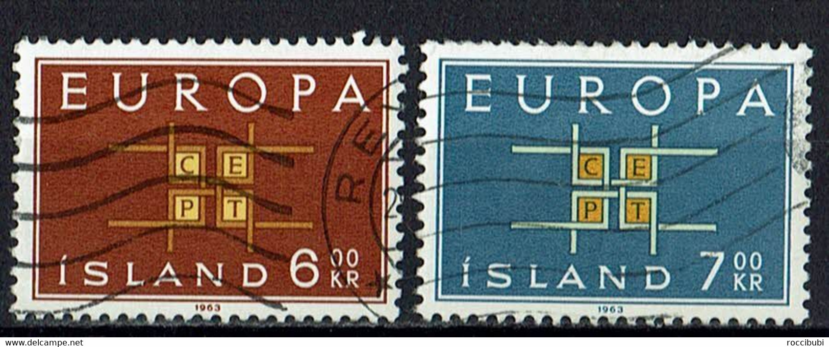 Island 1963 // 373/374 O Europa - Gebruikt