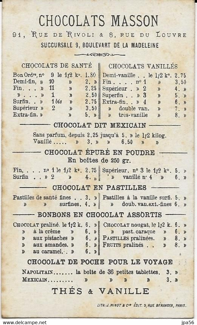 Chocolat Masson Paris Aux Buttes Chaumont - Autres & Non Classés