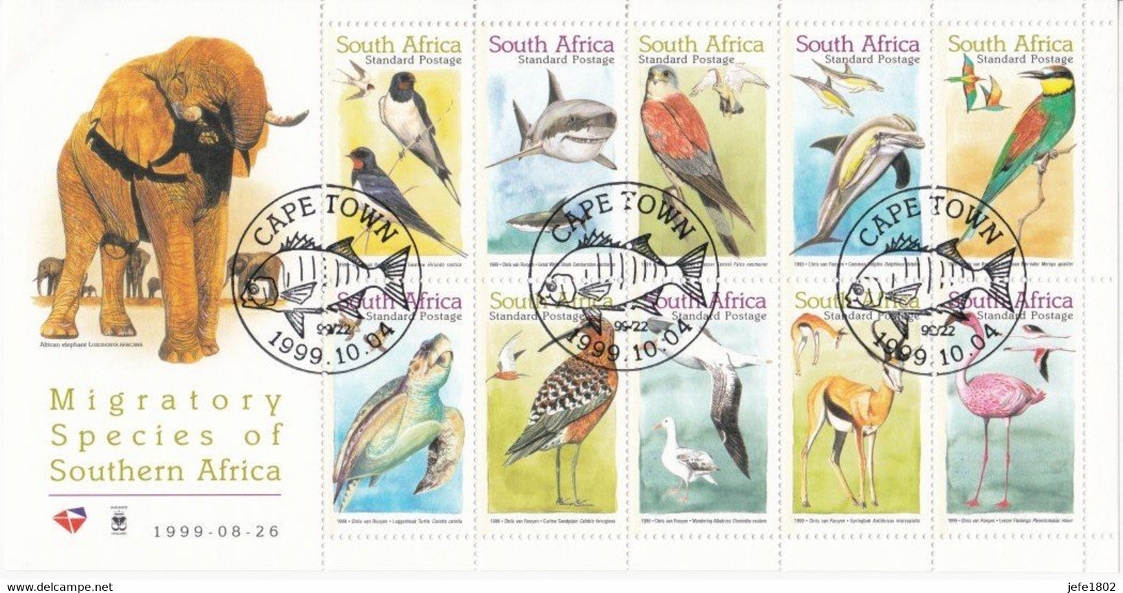 Migratory Species Of Southern Africa On Leaflet - Blocks & Sheetlets