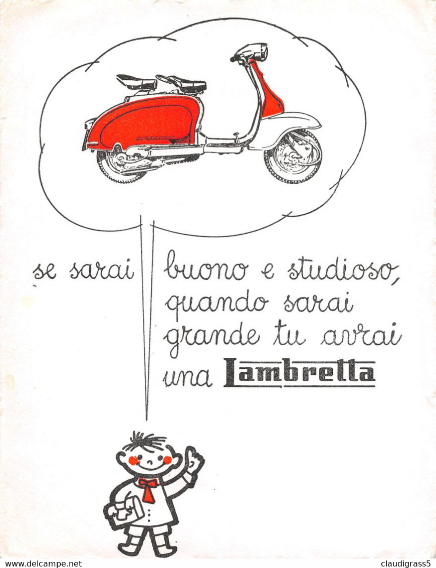 1642 "CARTA ASSORBENTE - LAMBRETTA " Misure (15.00 X19.0) - Moto & Vélo
