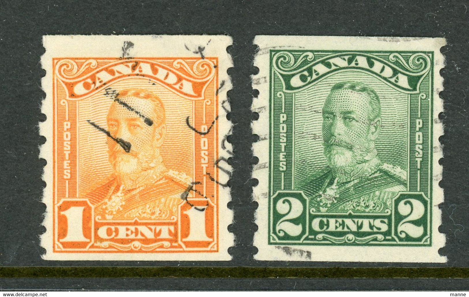 Canada USED 1929  "King George V "Scroll" Issue Coil Stamps - Sonstige & Ohne Zuordnung