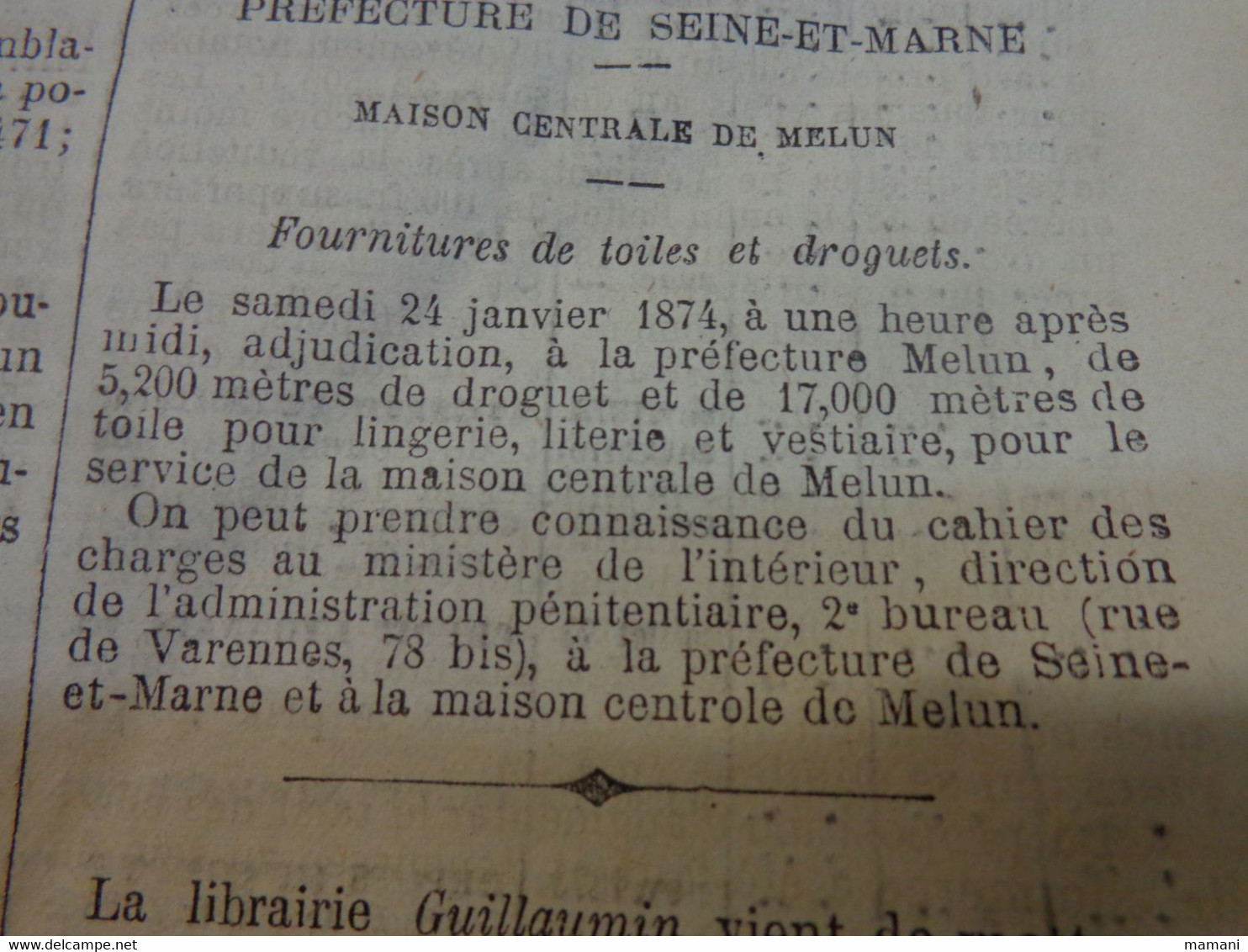 Le Journal Officiel Du 01/01/1874 Au 31/3/1894 -voyage Prjevalsky-projet Tunnel Sous La Manche-le Polaris-viviez Aveyron - 1850 - 1899