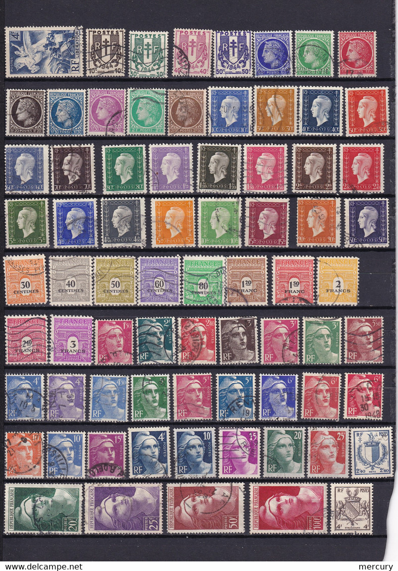 FRANCE - Année 1945 Complète Oblitérée - 85 Timbres - 2 Scans - 1940-1949