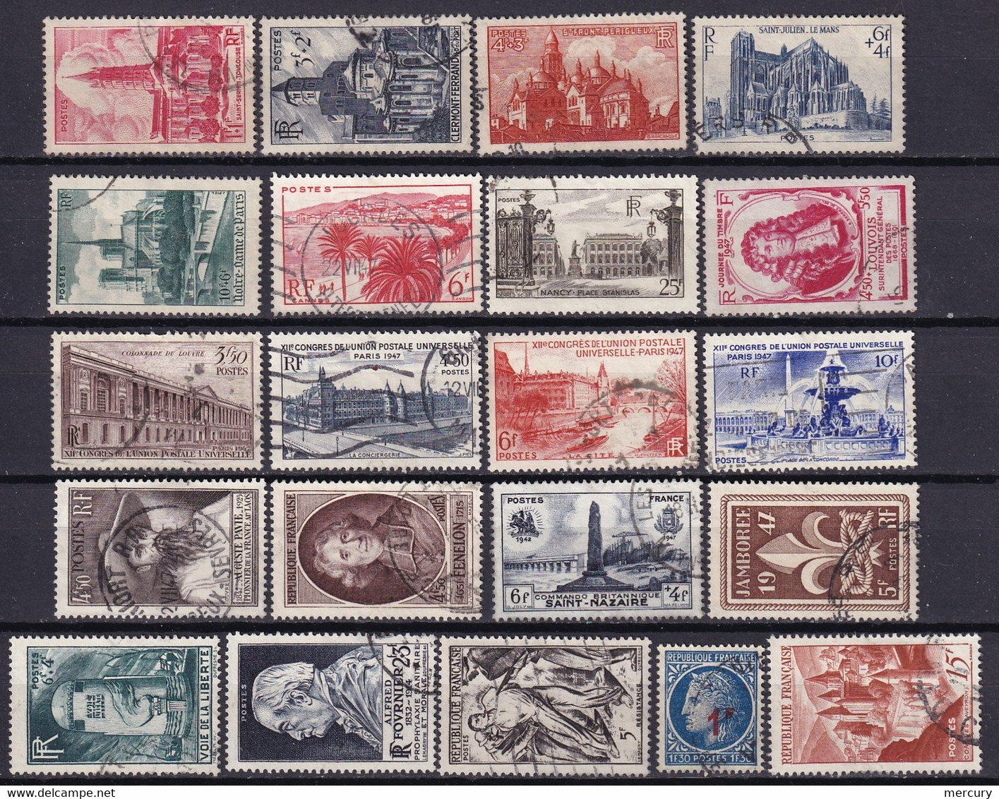 FRANCE - Année 1947 Complète Oblitérée - 21 Timbres - 1940-1949