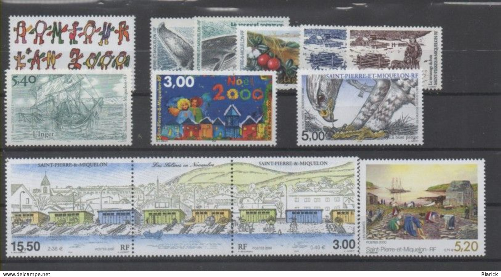 SAINT PIERRE ET MIQUELON ANNEE COMPLETE 2000 MNH Neufs + PA 80 + BF8/9 - Volledig Jaar