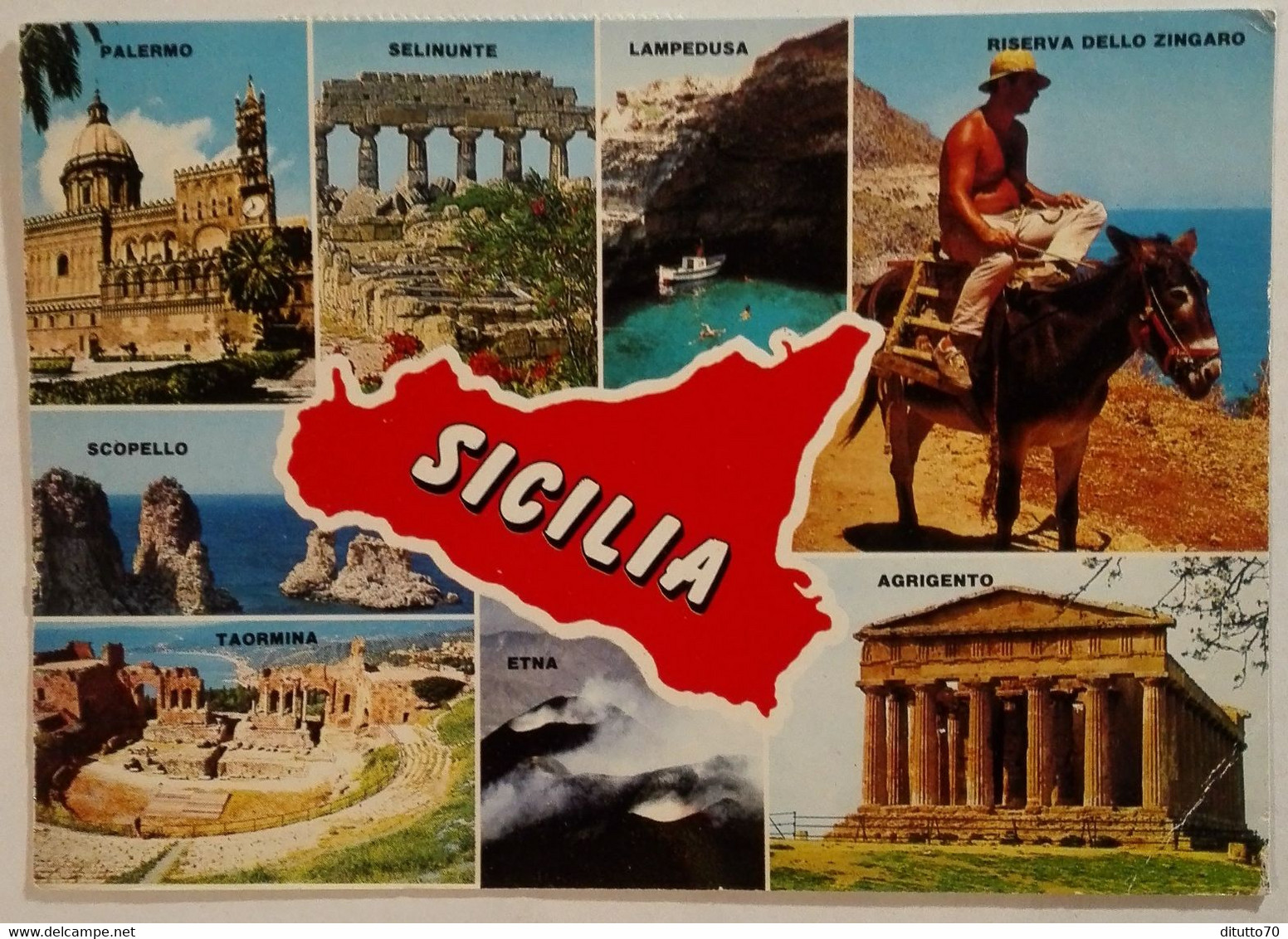 Sicilia - Palermo - Selinunte - Lampedusa - Scopello - Argento - Taormina - Etna - Agrigento - Formato Grande Viaggiata - Other & Unclassified