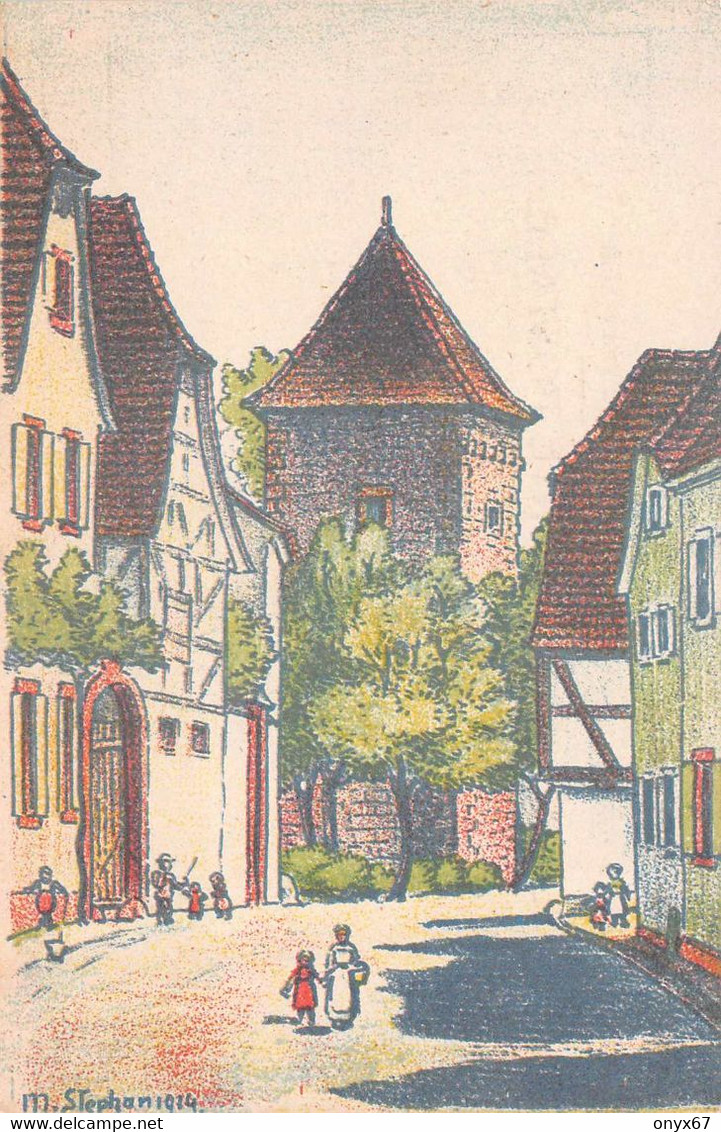 WEISSENBURG-Wissembourg-67-Bas-Rhin-Poudrière Près De La Sous-Préfecture-Dessin-Dessinée-Illustrateur M. Stephan 1914 - Wissembourg