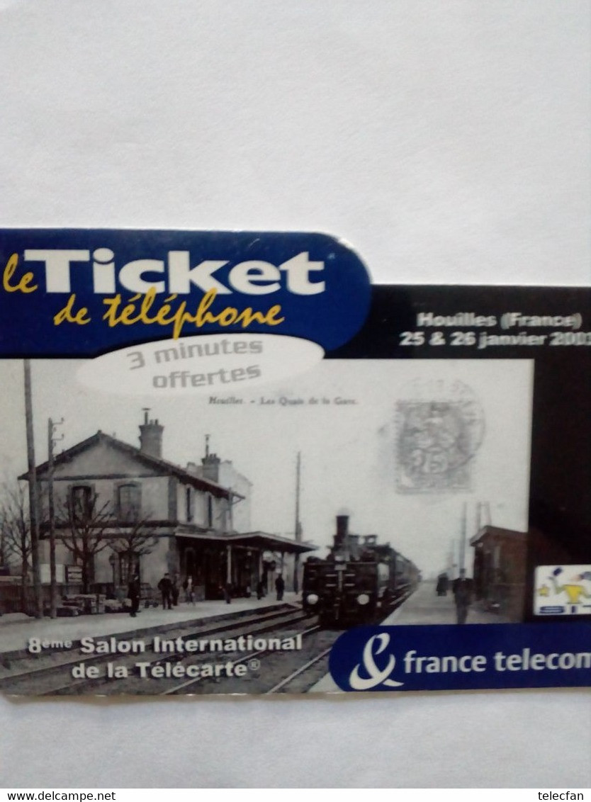 FRANCE TICKET GARE HOUILLES TRAIN ZUG TRENE NEUF MINT 1000 EX NUMEROTE - Tickets FT