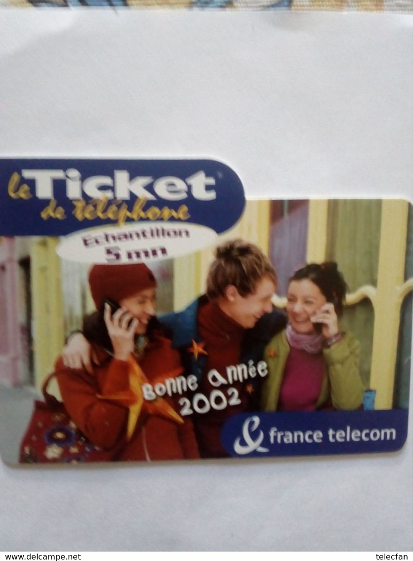 FRANCE TICKET PRIVE ECHANTILLON 5 MIN BONNE ANNEE 2002 VALID 02.07.2002 NEUF MINT - Billetes FT