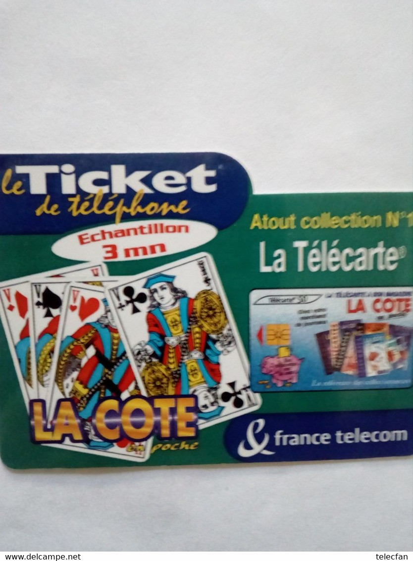 FRANCE TICKET PRIVE ECHANTILLON 3 MIN LA COTE CARRE VALET 2000 EX NEUF MINT - FT