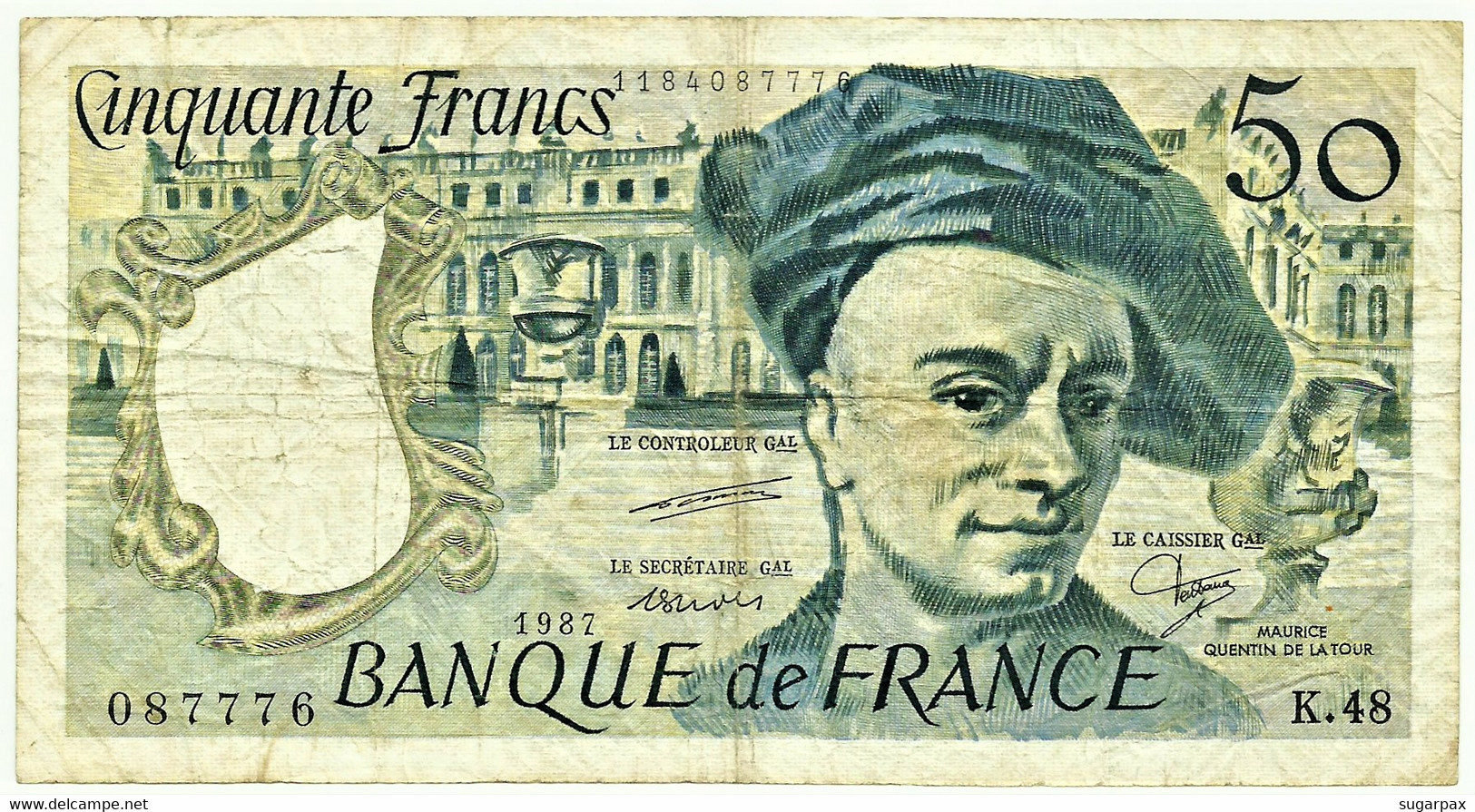 FRANCE - 50 Francs - 1987 - P 152.c - Serie R. 48 - Quentin De La Tour - 50 F 1976-1992 ''quentin De La Tour''