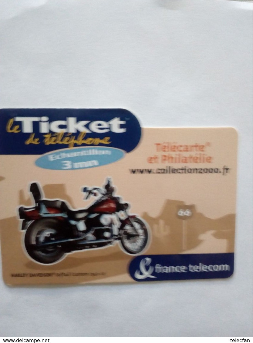 FRANCE TICKET HARLEY DAVIDSON SOFTAIL CUSTOM 1340 CC 3 MIN NEUF MINT 500 EX - Motos