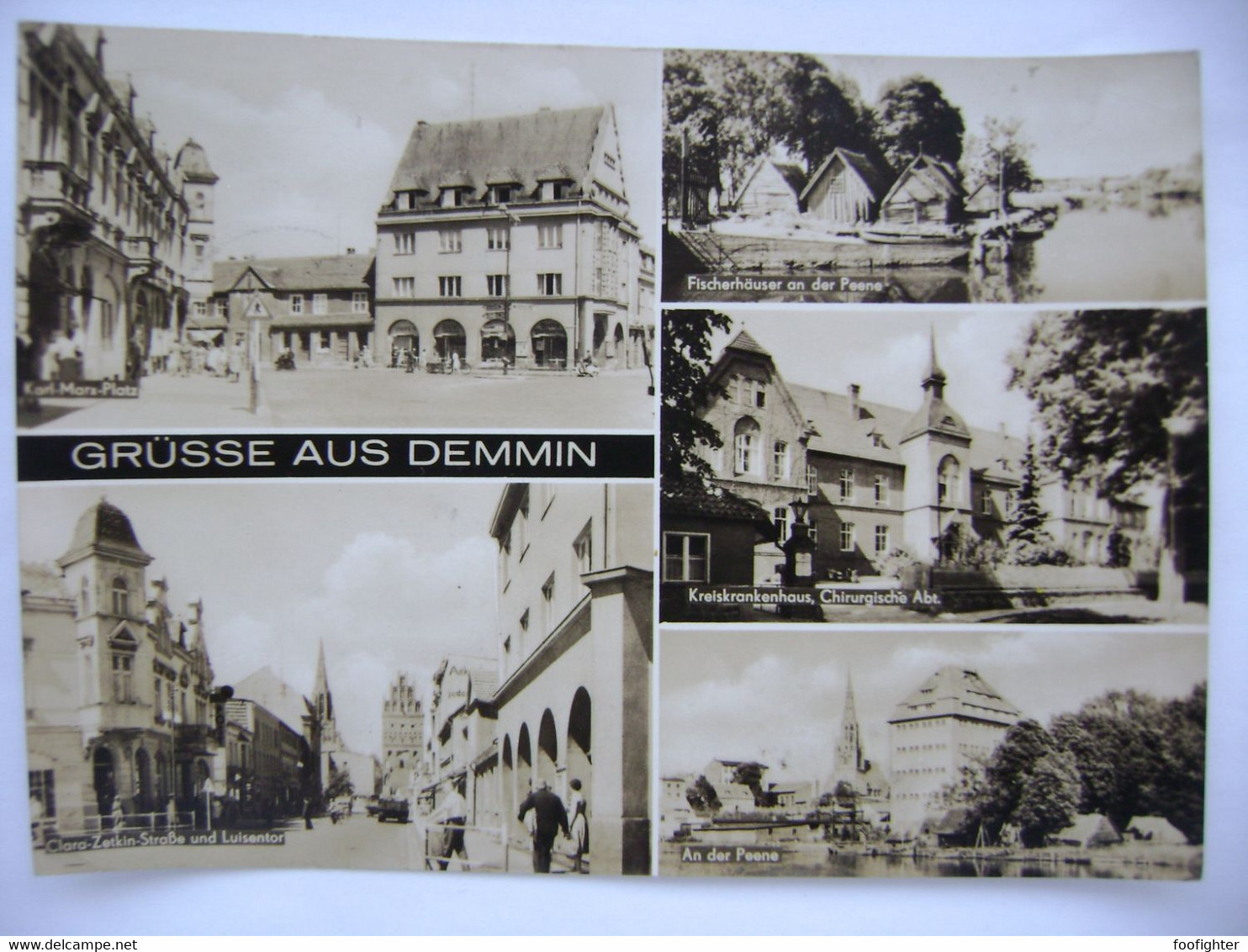 DEMMIN - Fischerhäuser An Der Peene, Kreiskrankenhaus, Clara-Zetkin-Straße, Karl-Marx-Platz - 1970s Used - Demmin