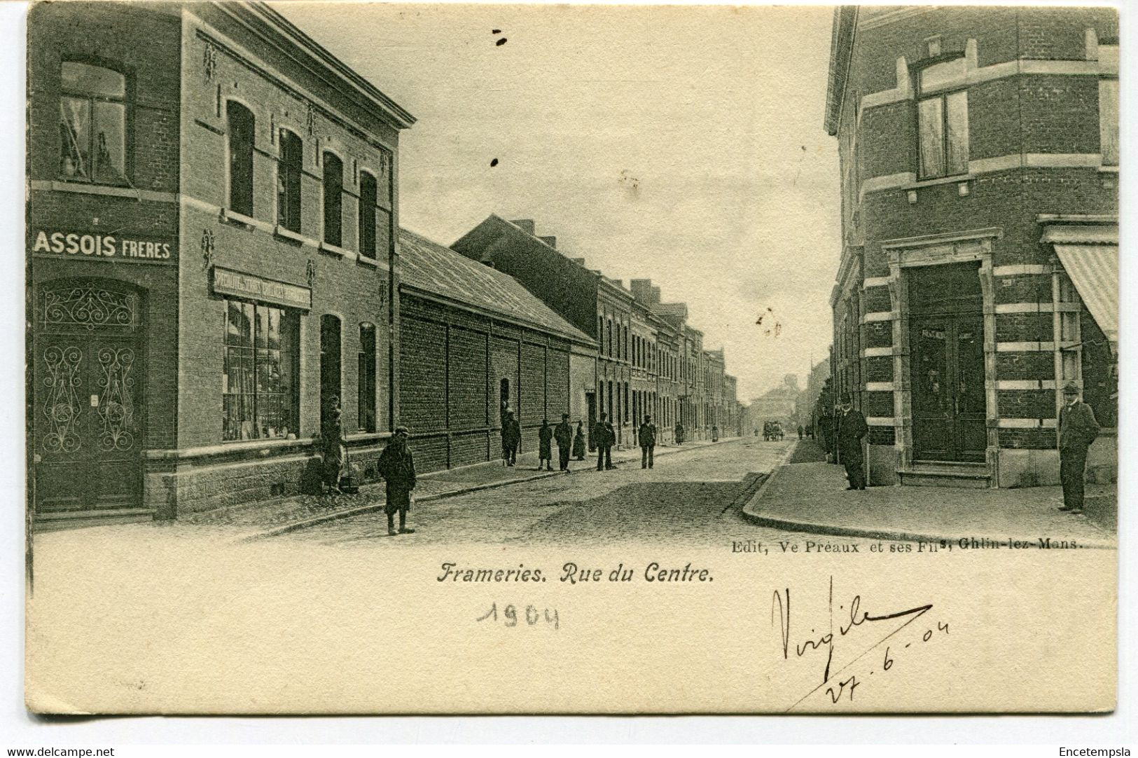 CPA Carte Postale - Belgique - Frameries - Rue Du Centre - 19604 (DG14931) - Frameries