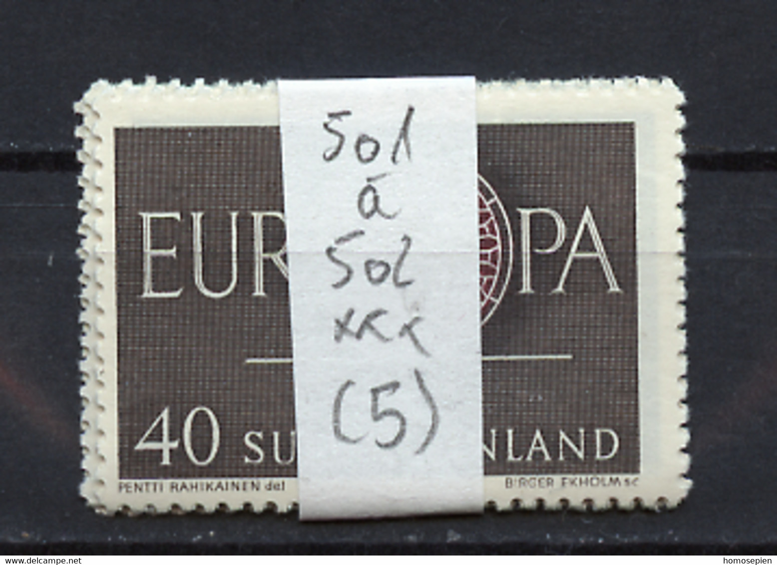 Finlande - Finnland - Finland Lot 1960 Y&T N°501 à 502 - Michel N°525 à 526 *** - EUROPA - Lot De 5 Séries - Hojas Completas