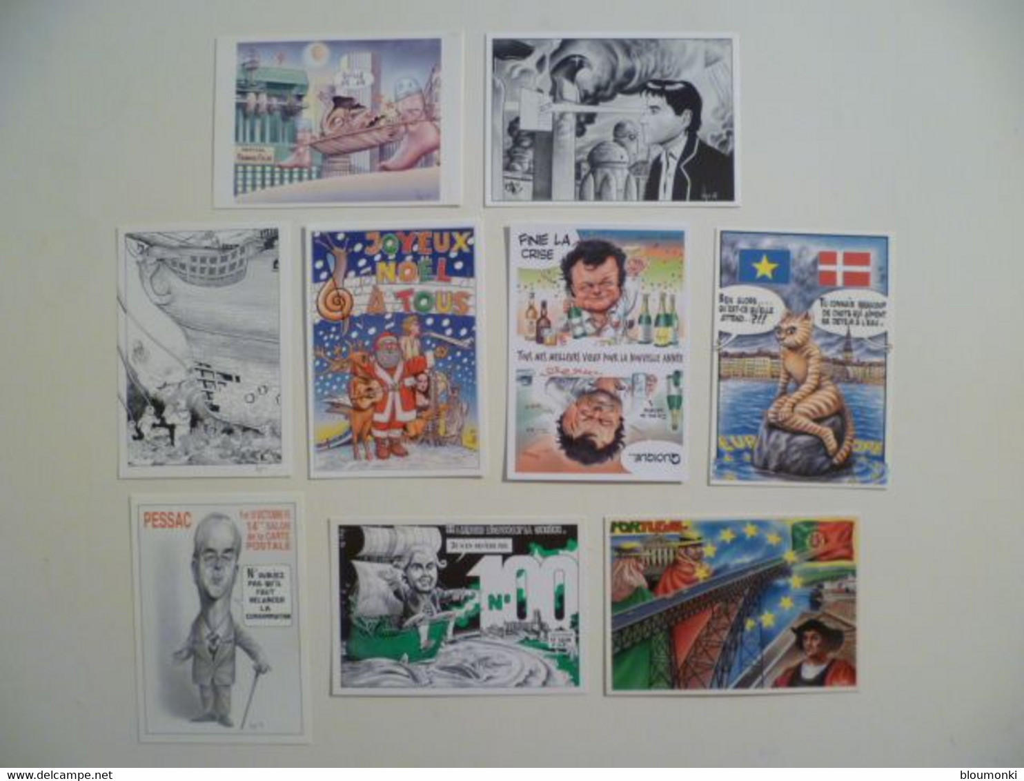 Lot De 9 Cartes Postales Illustrateur Bernard VEYRI /  300 Ex Dont Dédicaces - Veyri, Bernard