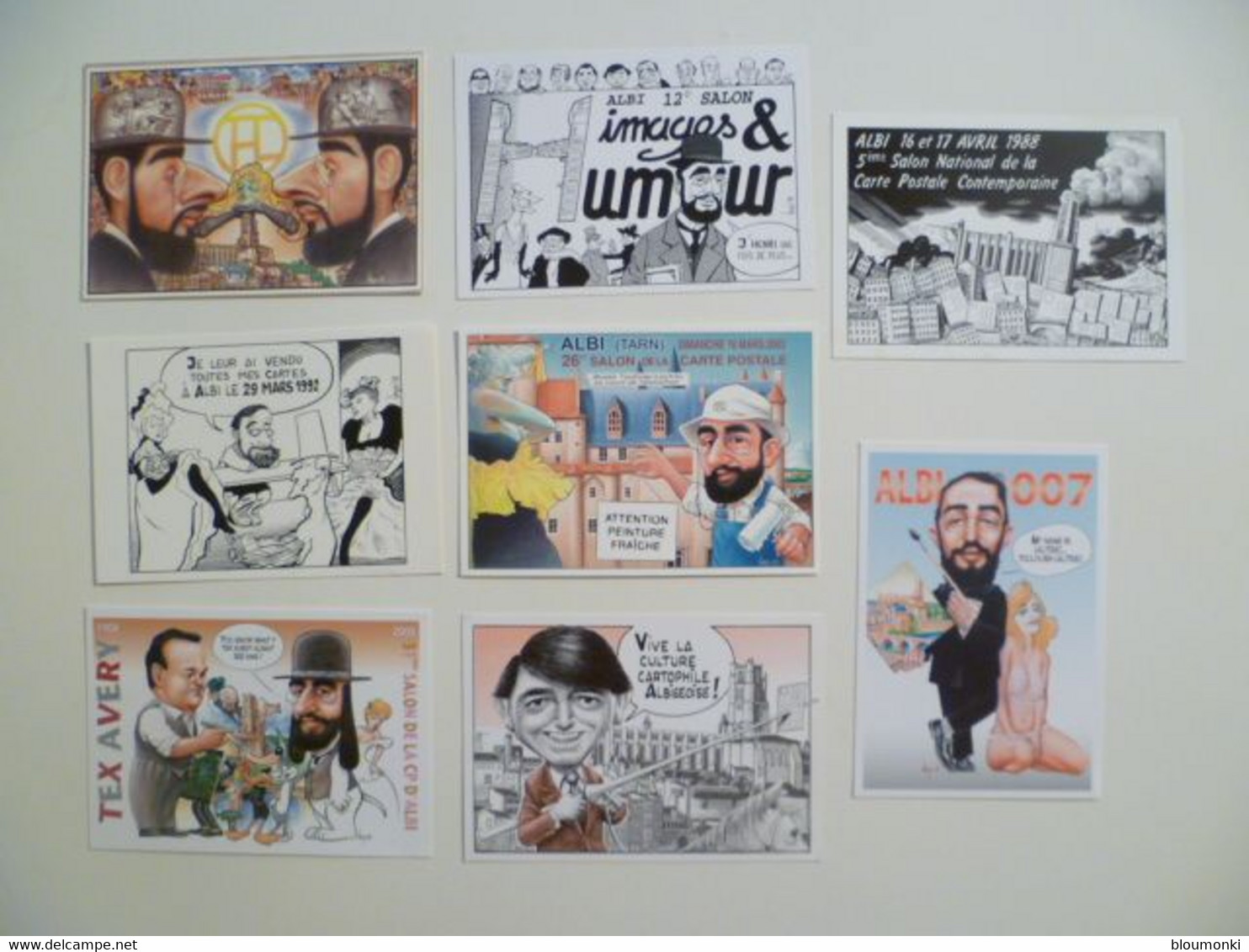 Lot De 8 Cartes Postales Illustrateur Bernard VEYRI /  ALBI Salons Dont Cartes Pirates - Veyri, Bernard