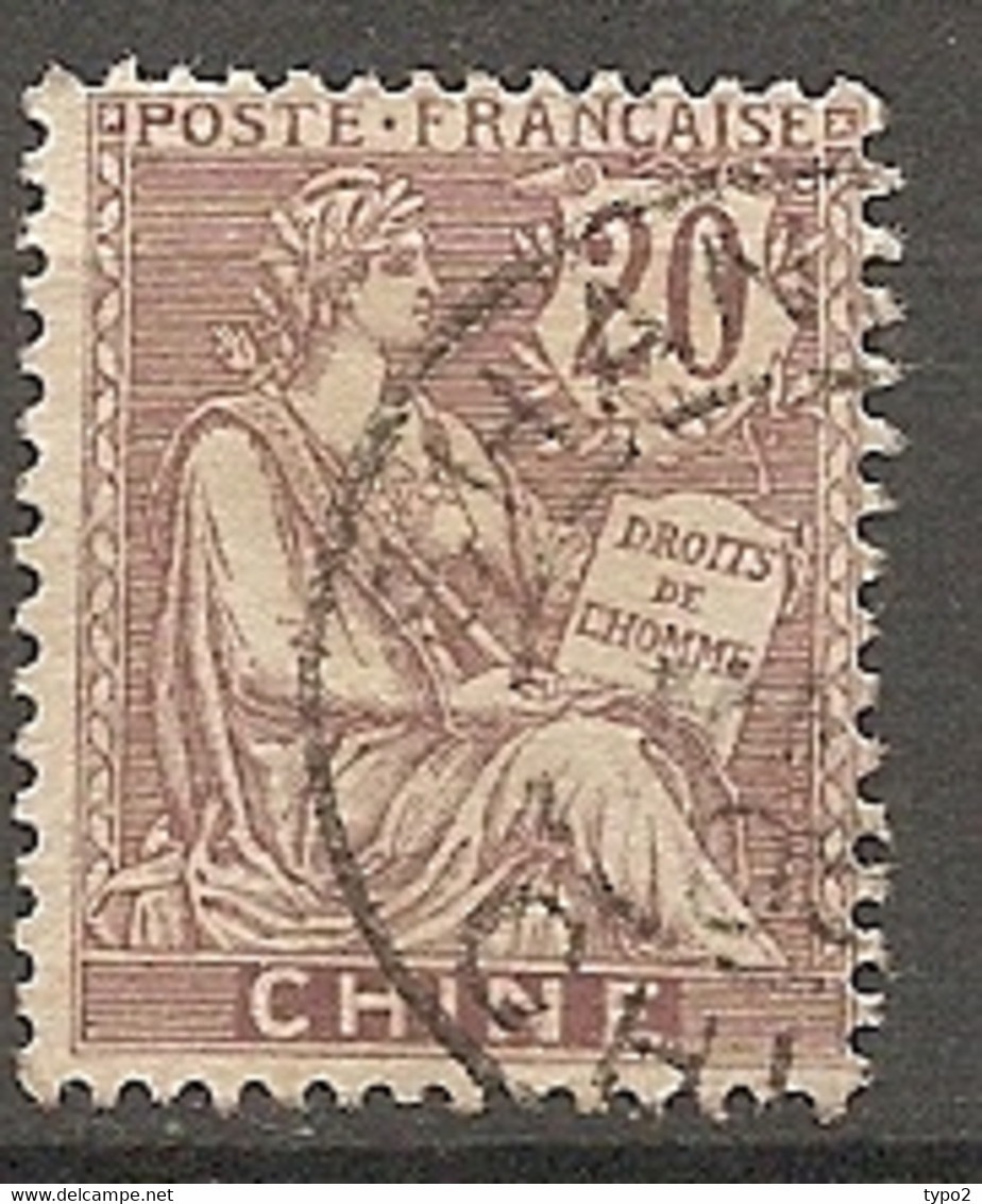 CHINE - Yt. N° 26  (o)   20c  Brun-lilas  Cote  9,5 Euro BE   2 Scans - Used Stamps