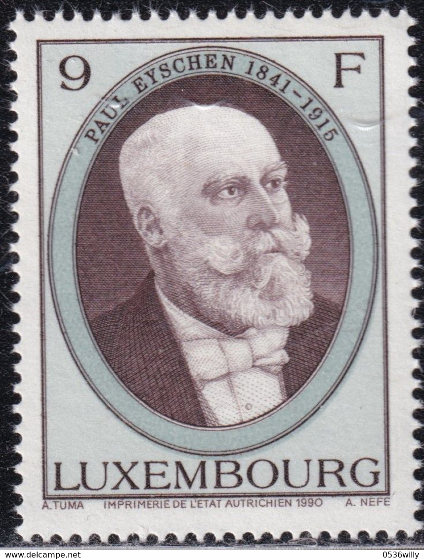 L-Luxemburg 1990. Luxemburger Staatsmänner Einzelwert P. Eyschen (B.2732.2) - Unused Stamps