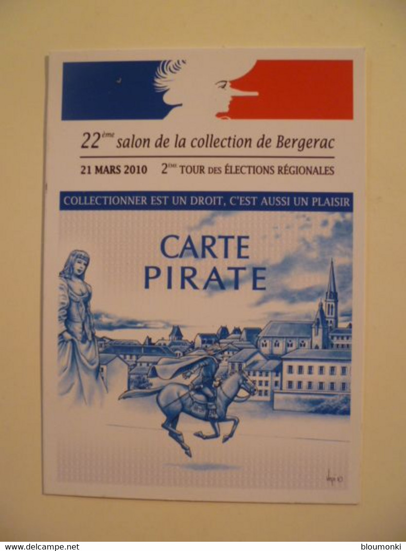 Carte Postale Illustrateur Bernard VEYRI / Dessin Unique Dédicace F Bibaud / Carte Pirate BERGERAC Salon - Veyri, Bernard