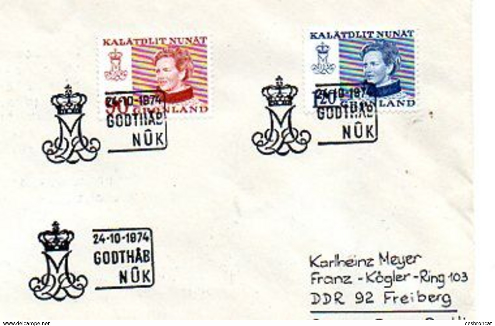 F 1  1974 Lettre - Postmarks