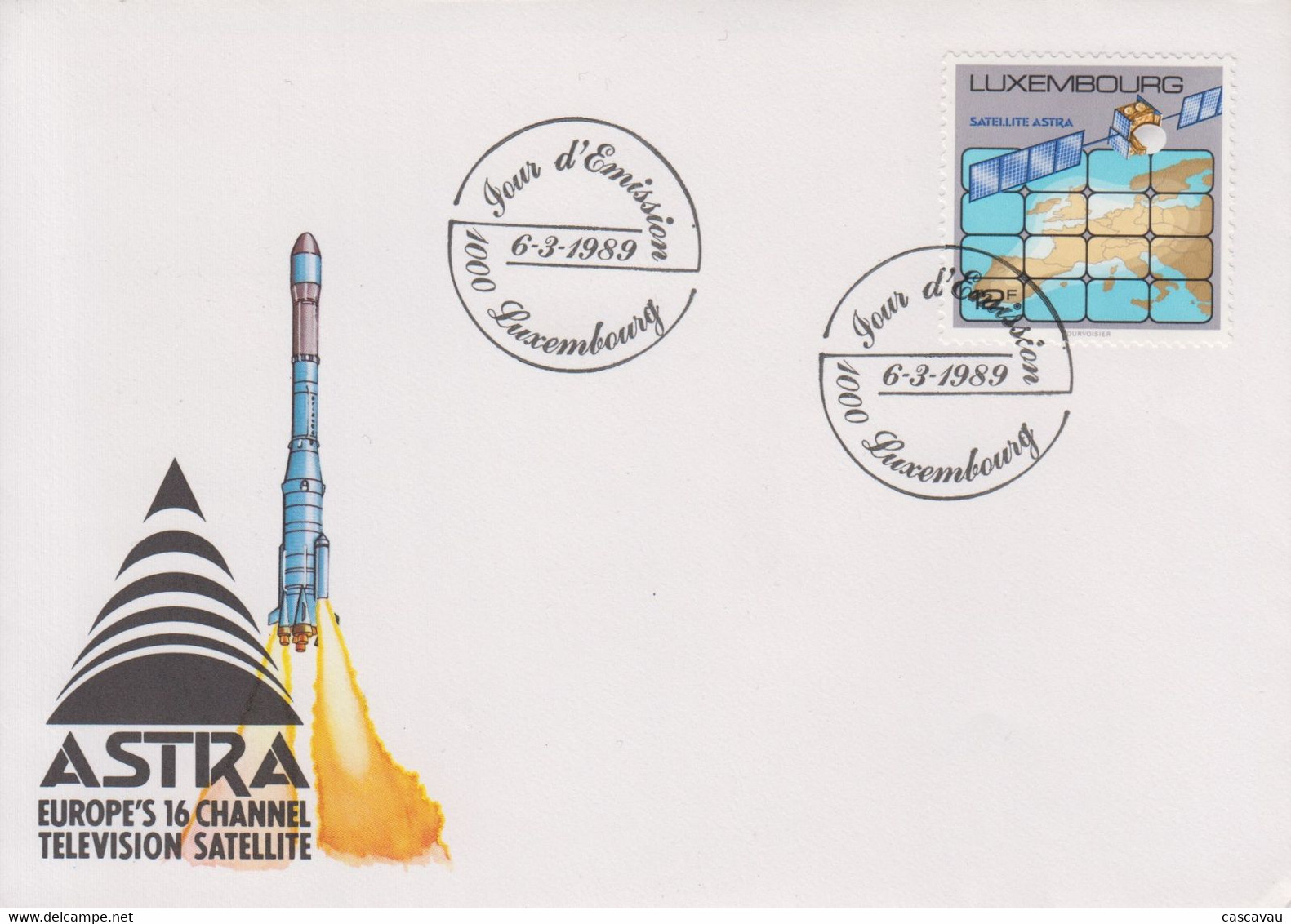 Enveloppe  FDC  1er  Jour   LUXEMBOURG   Satellite  ASTRA    1989 - Europe