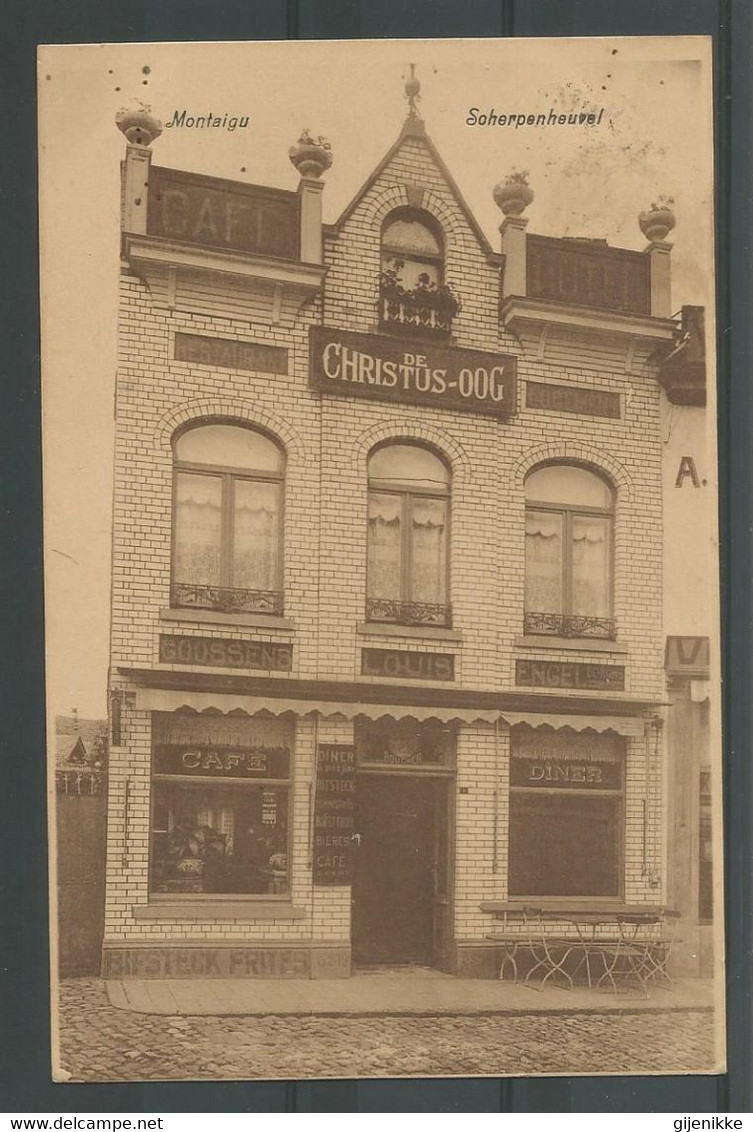 Oude Postkaart Scherpenheuvel.Café Hotel .De Christus-oog. Louis Goossens - Scherpenheuvel-Zichem