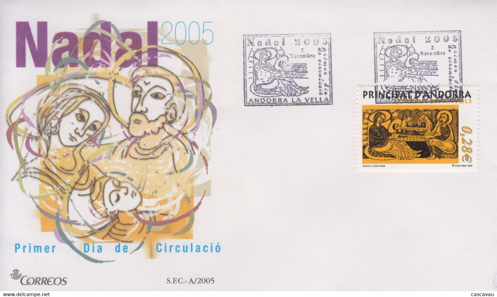 Enveloppe  FDC  1er  Jour   ANDORRE  ANDORRA    Noël    2005 - Andere & Zonder Classificatie