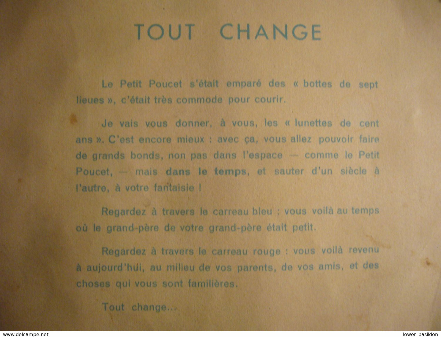 "TOUT CHANGE"     Albums Du Père Castor   éd. Flammarion    (copyright 1924)  Il Manque Les Lunettes Spéciales! - Other & Unclassified