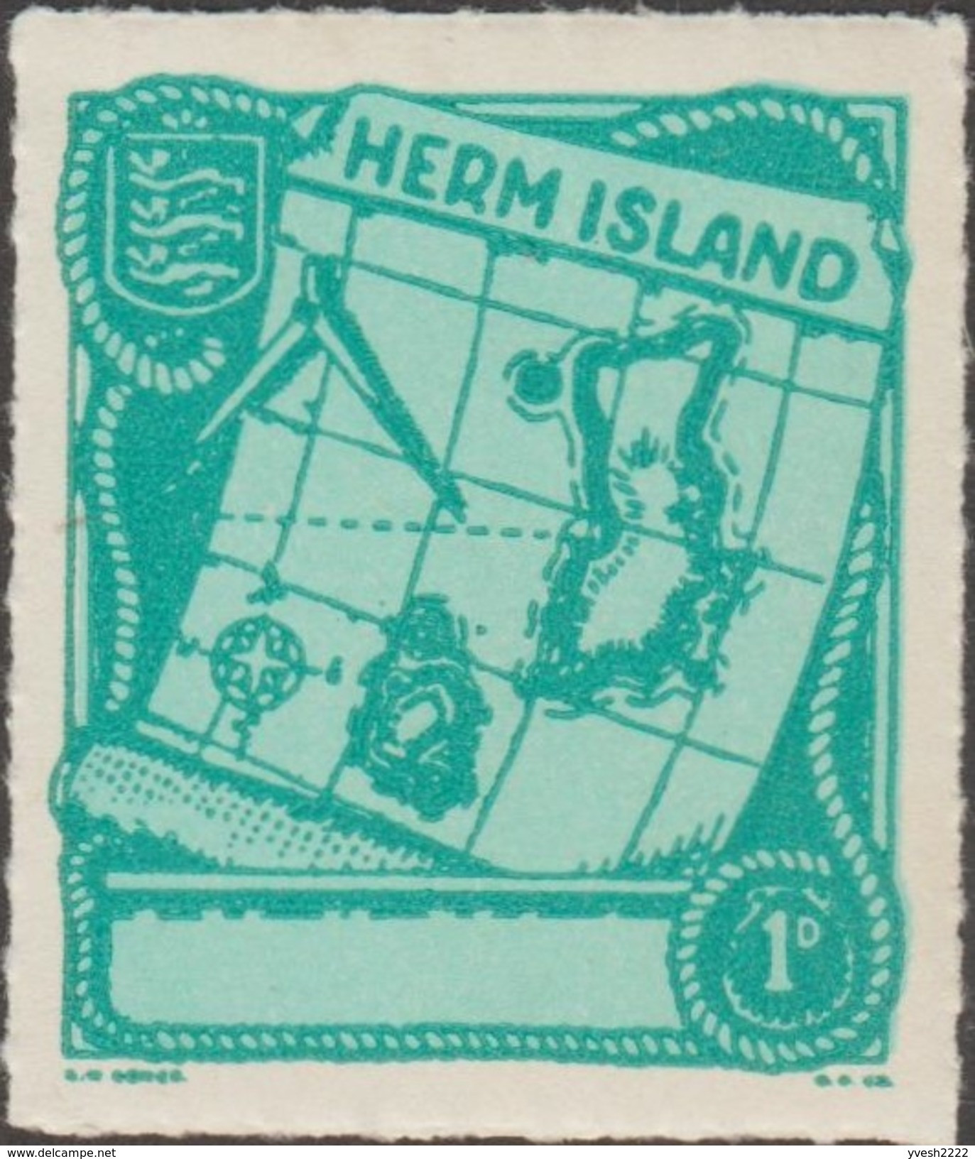 Herm (Guernesey) Vers 1952. Usage Courant. Cartes, Compas. Rares - Guernsey