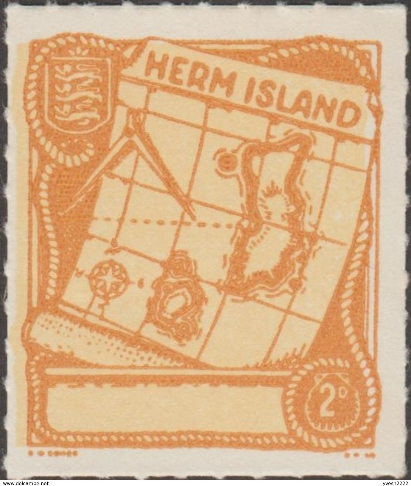 Herm (Guernesey) Vers 1952. Usage Courant. Cartes, Compas. Rares - Guernsey