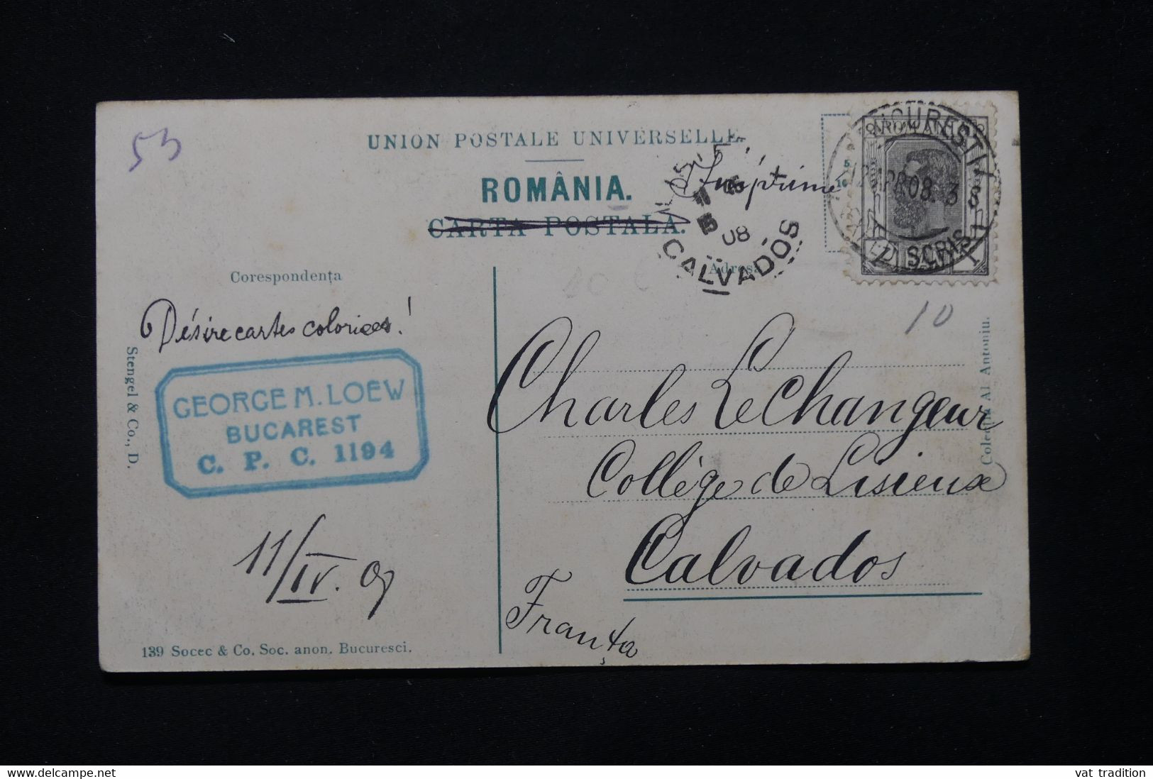 ROUMANIE - Affranchissement Recto Et Verso De Bucarest Sur Carte Postale En 1906 Pour La France - L 78907 - Cartas & Documentos