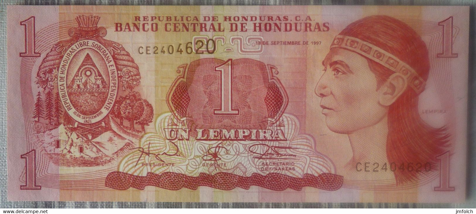 BILLETE DE 1 LEMPIRA DE HONDURAS.  SIN CIRCULAR - Honduras