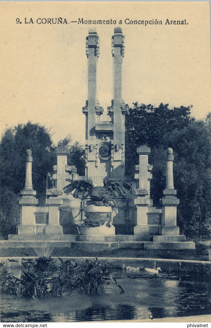 LA CORUÑA , T.P. NO CIRCULADA , MONUMENTO A CONCEPCIÓN ARENAL - La Coruña