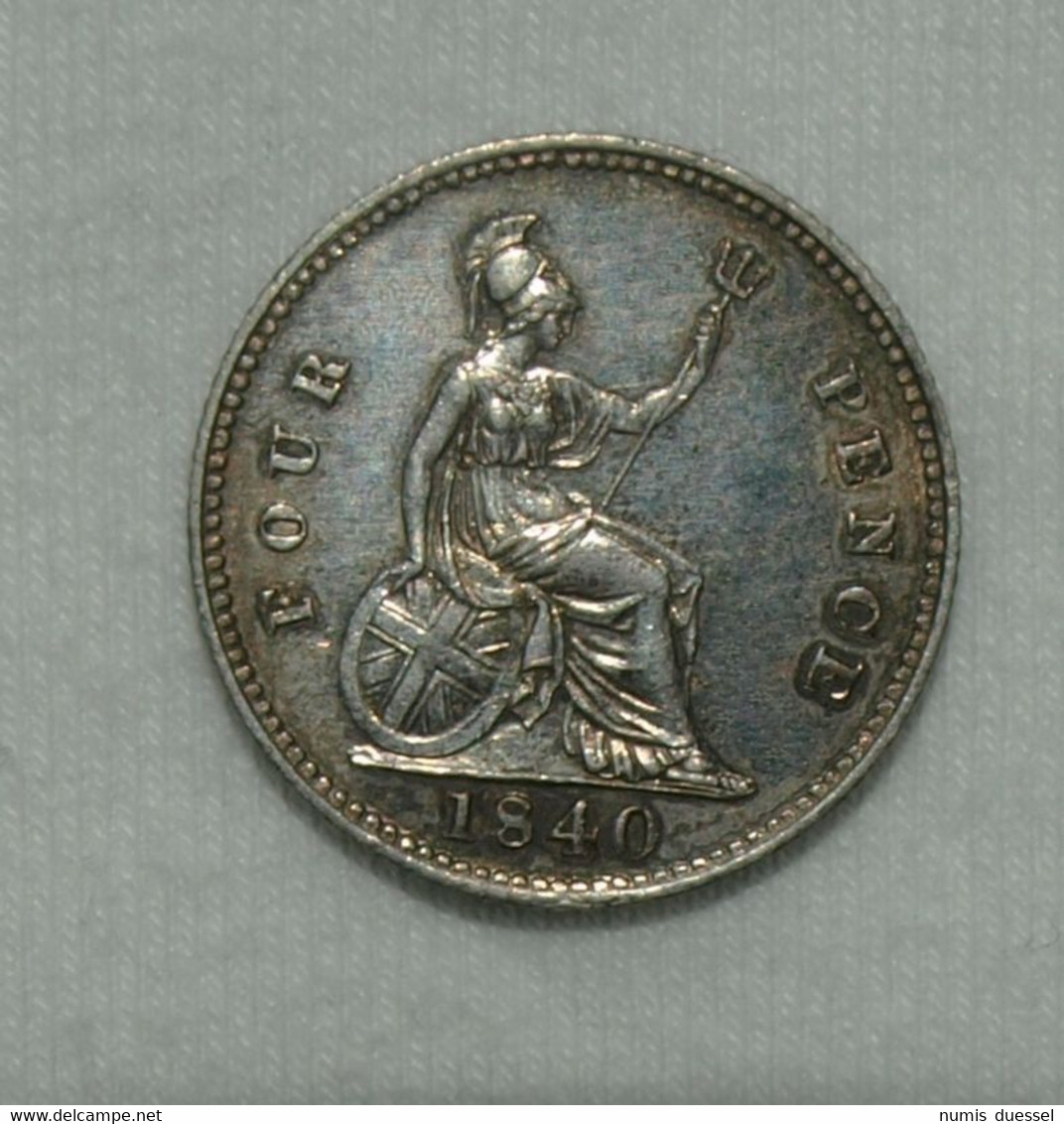 Silber/Silver Großbritannien/Great Britain Victoria Young Head, 1840, 4 Pence Funz/AU 58 - Autres & Non Classés