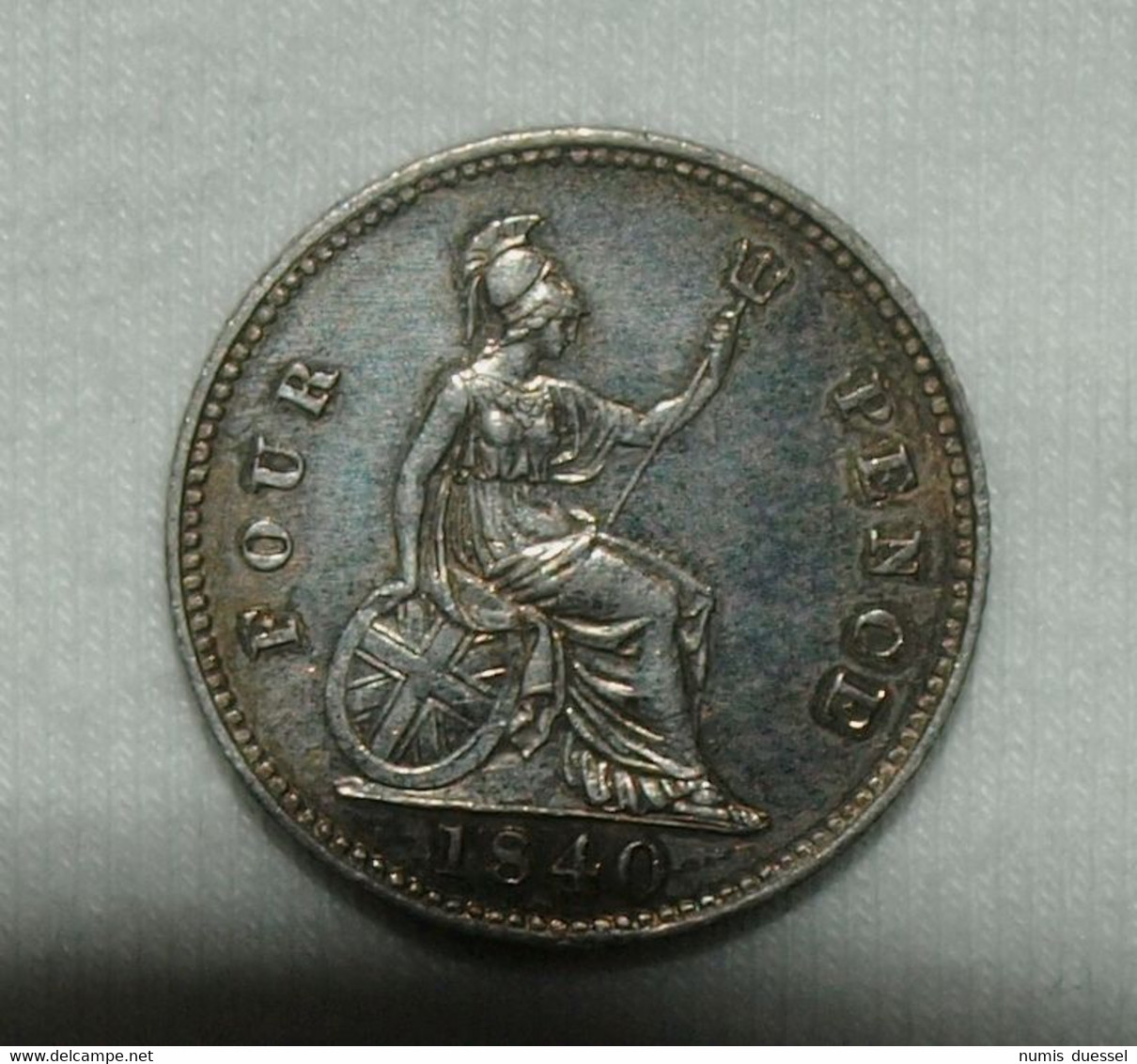 Silber/Silver Großbritannien/Great Britain Victoria Young Head, 1840, 4 Pence Funz/AU 58 - Other & Unclassified