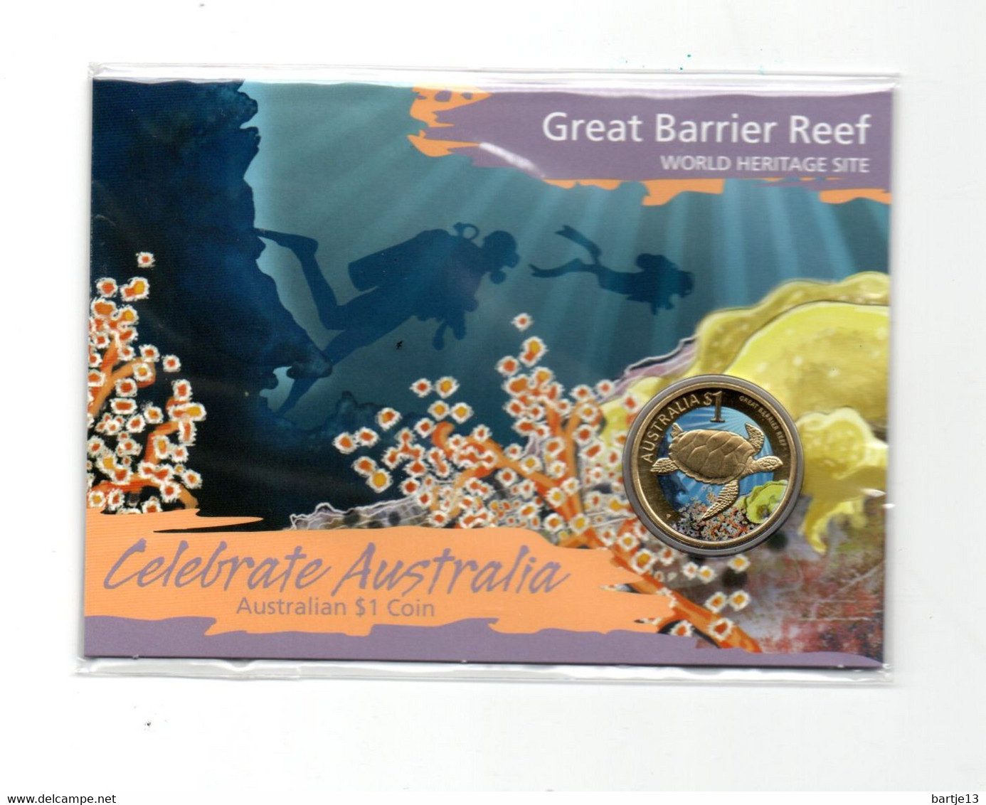 AUSTRALIE DOLLAR 2010 BU MULTICOLOUR GREAT BARRIER REEF SEA TURTLE ZEESCHILDPAD - Dollar