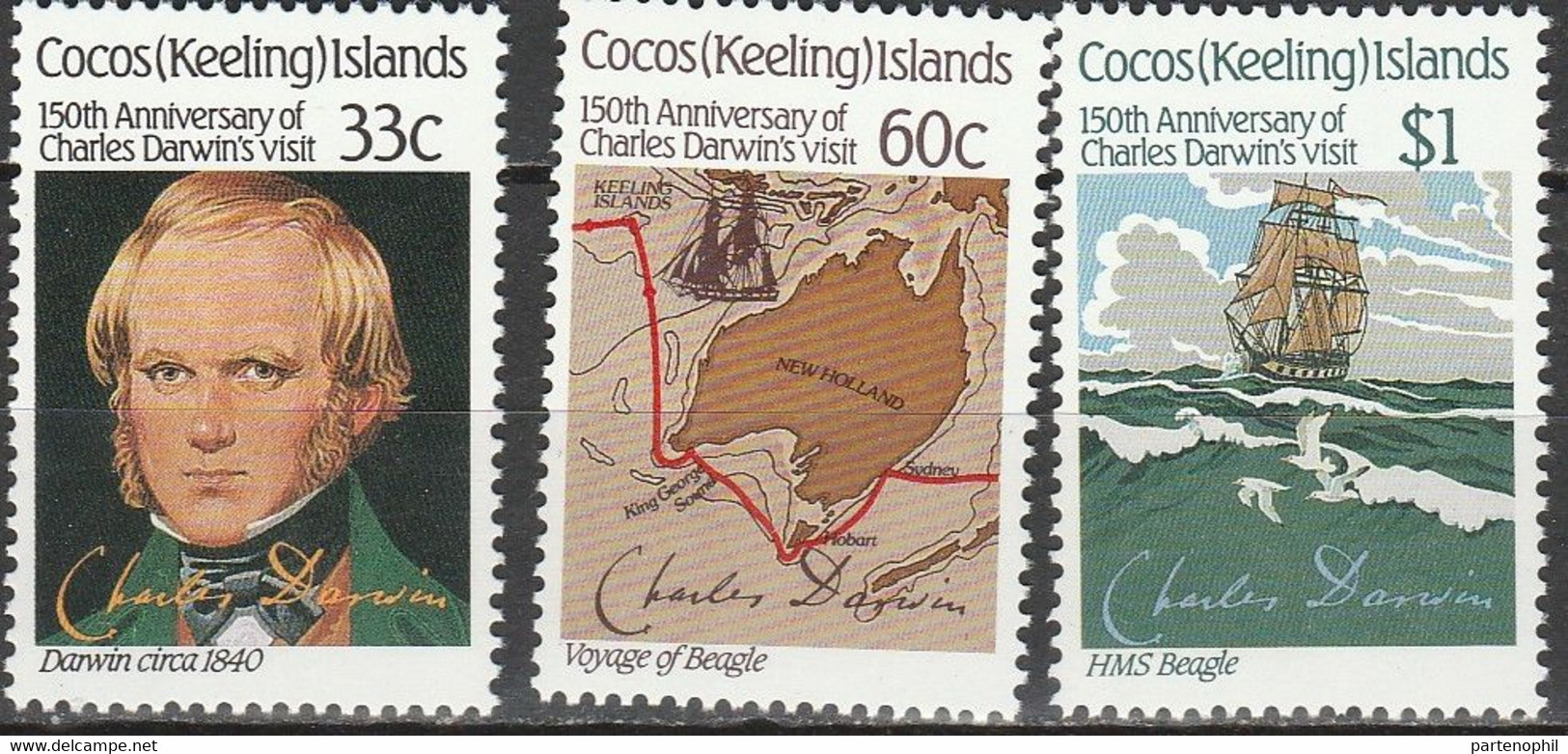 Cococ Is. - Darwin / Ship / Map   Set MNH - Isole