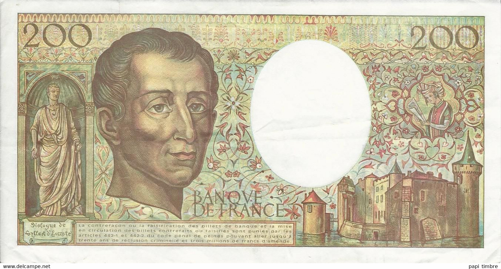 Billet - 200F - Montesquieu - 200 F 1981-1994 ''Montesquieu''