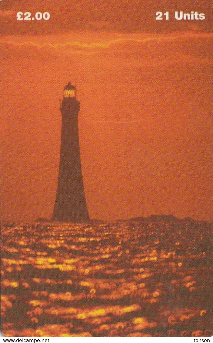 Isle Of Man, MAN 138, 2 £,   Chicken Rock  , Lighthouse, 2 Scans . - Leuchttürme