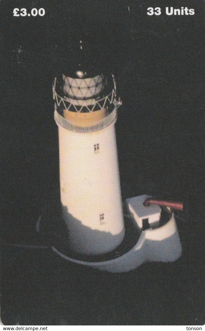 Isle Of Man, MAN 139, 3£,  Maughold Head, Lighthouse, 2 Scans . - Lighthouses