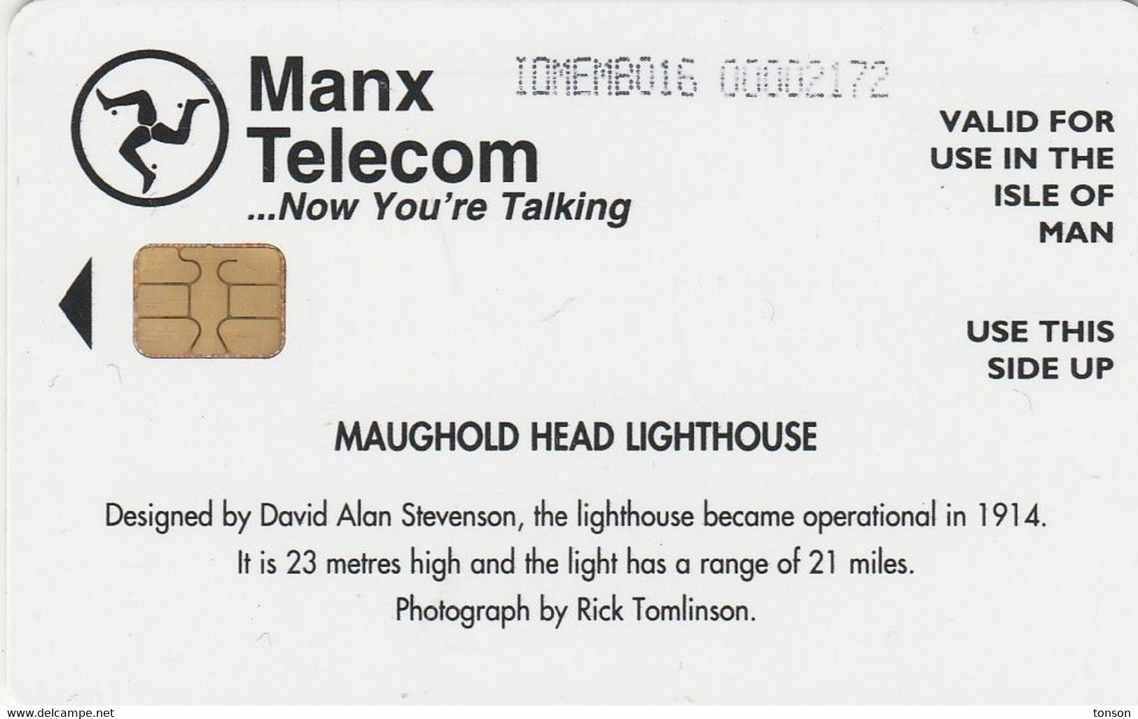 Isle Of Man, MAN 139, 3£,  Maughold Head, Lighthouse, 2 Scans . - Lighthouses