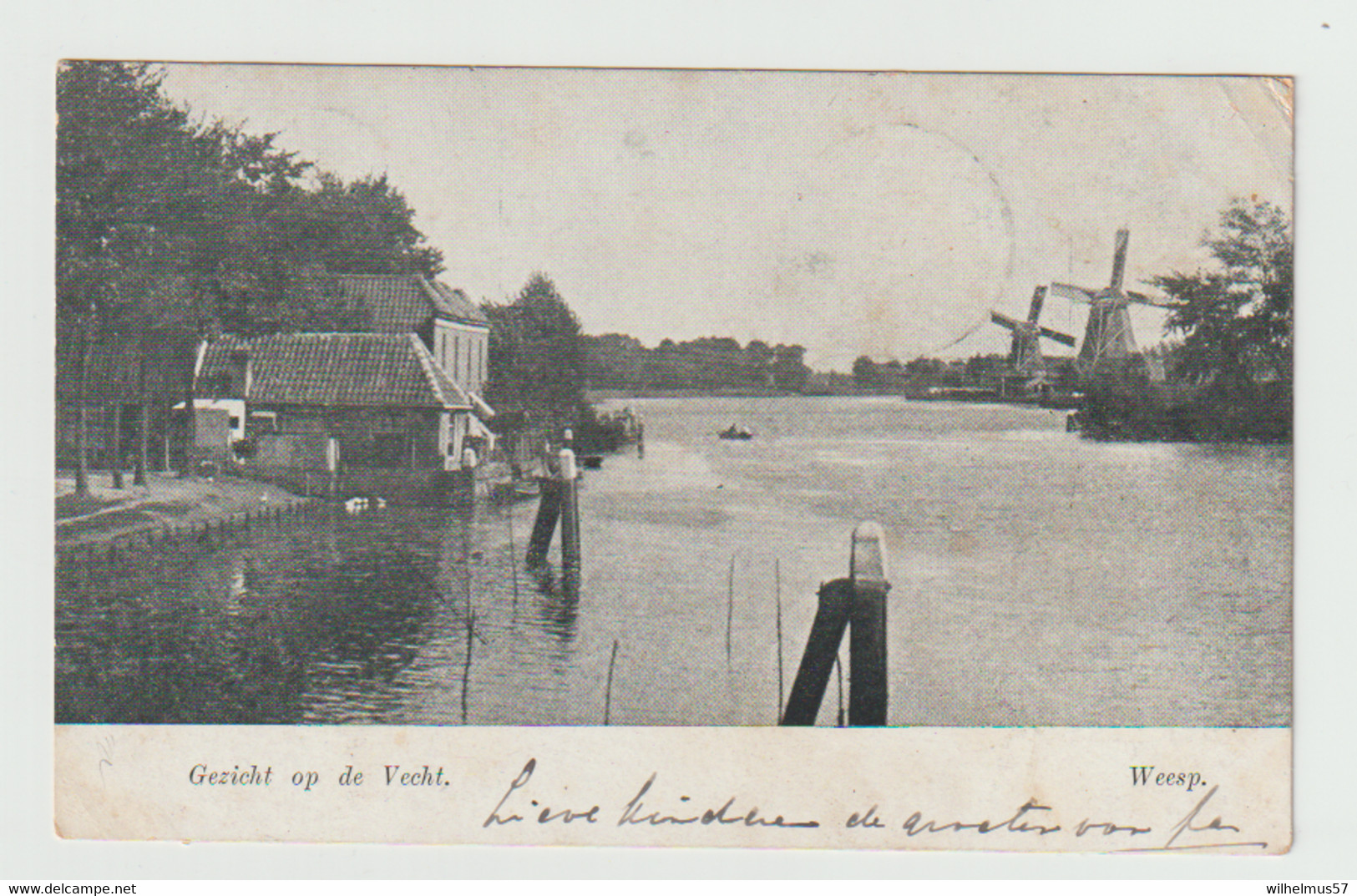 (A329)  Weesp Gezicht Op De Vecht Kaart Uit 1904 Gelopen - Weesp